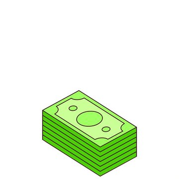 stack money grows video with white background