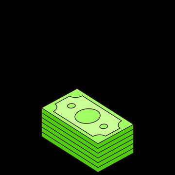 stack money grows motion video graphic