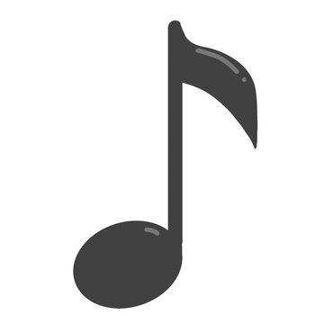 黒の八分音符のイラスト素材（シンプル / 音楽 / リズム）