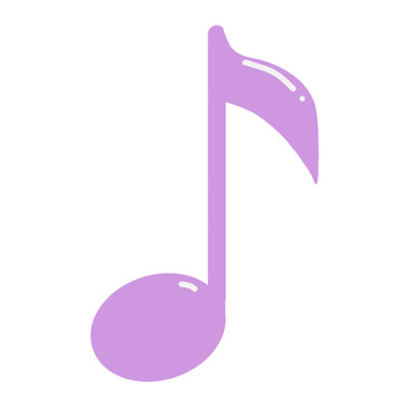 紫の八分音符のイラスト素材（シンプル / 音楽 / リズム）