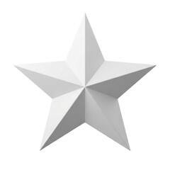 Obraz premium Simple White Five-Pointed Star Shape Isolated on White Background