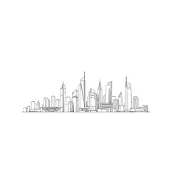 Fototapeta premium City skyline with skyscrapers and buildings