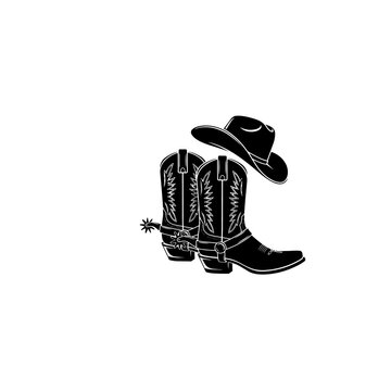 Black cowboy boots and hat