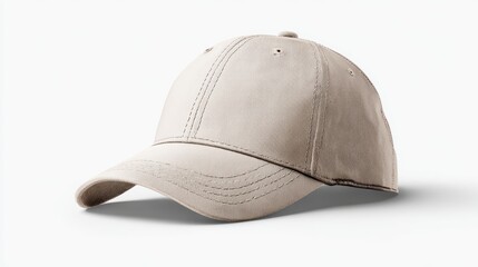 Fototapeta premium cap mockup front view, isolated cutout, object with shadow on transparent background, hat is a baseball cap, hat, cap, fashion, baseball, isolated, cloth, blank, sport, visor