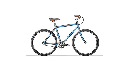 Fototapeta premium Simple blue bicycle in flat design style