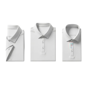 White polo shirts isolated on transparent background