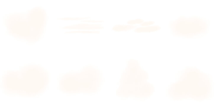 White Fluffy Cloud Texture Overlay Set for Digital Compositing