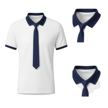 Business casual shirt and tie set isolated on transparent background