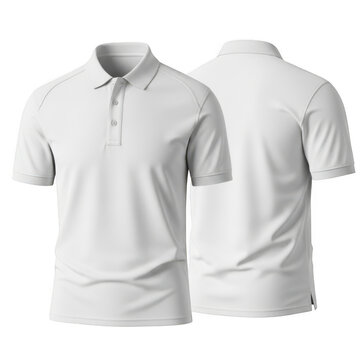 White polo shirt isolated on transparent background