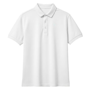 White polo shirt isolated on transparent background