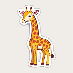 Obraz premium Cute Cartoon Giraffe Sticker