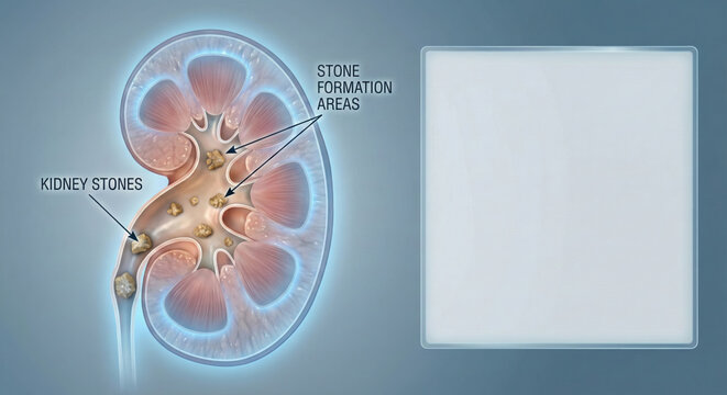 Kidney stones medical illustration anatomy