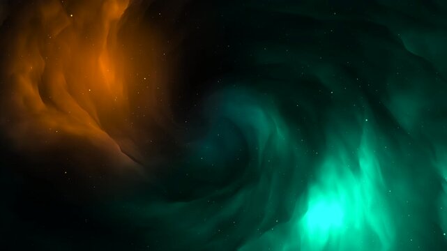 Ethereal deep space nebula featuring swirling cosmic gases and distant stars. Ideal for astronomy documentaries, science fiction backgrounds, and space exploration themes.