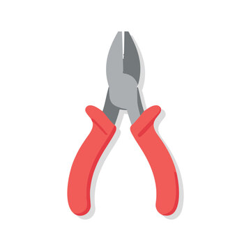Illustration of red and gray pliers for handiwork and construction projects