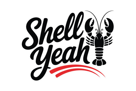 Lobster illustration features a creative pun for seafood restaurant branding.
