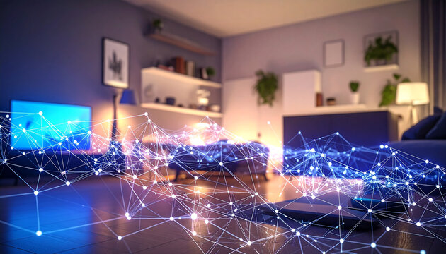 Connected Home: Visualize the heart of a home, interwoven with the threads of modern technology, showcasing the seamless connectivity that defines contemporary living. 