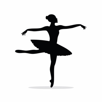 Silhouette of a Ballerina in a Graceful Pose