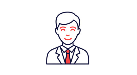 Fototapeta premium Smiling Businessman Line Drawing Portrait.