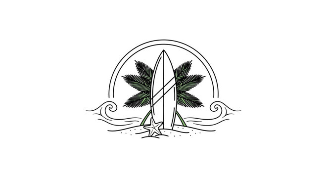 Surfboard with Marijuana Leaf Design.