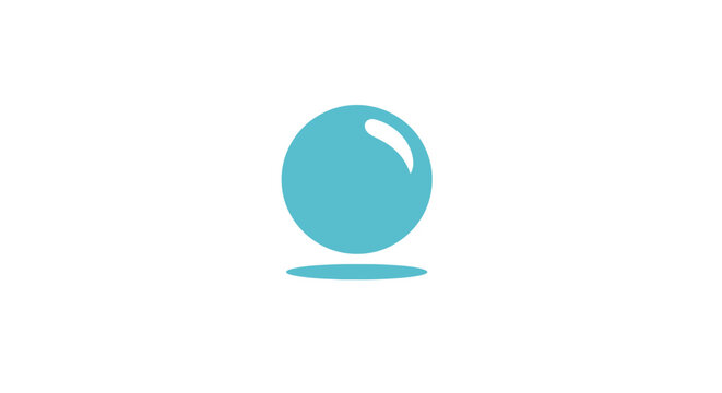 Teal Blue Glass Marble Ball.