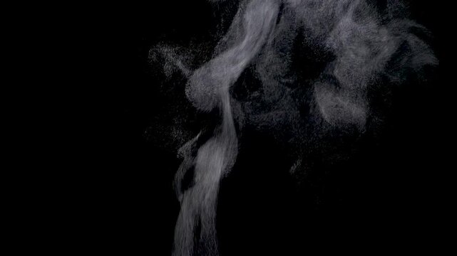 黒背景から蒸気が上がるスローモーション動画 4K 120fpsを30fpsに編集