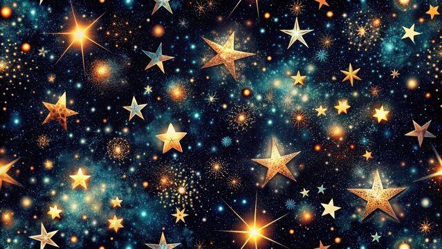 A photo of dark background with dotted stars forming a seamless abstract pattern Starry night, cosmic dots, celestial body, galaxy, universe, starfie