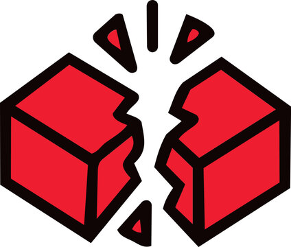 Breaking brick vector icon flat design