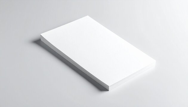 A stack of blank white paper on a plain gray surface viewed from an angle