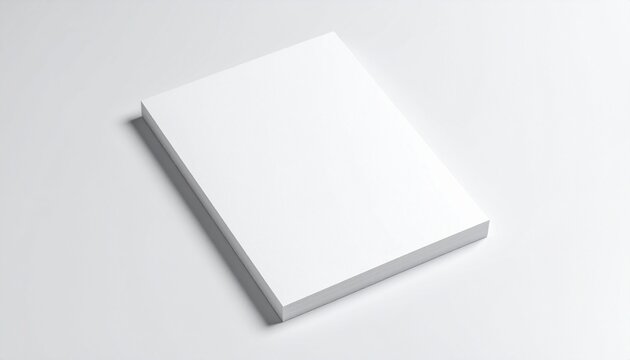 A stack of blank white paper on a clean surface looking down.