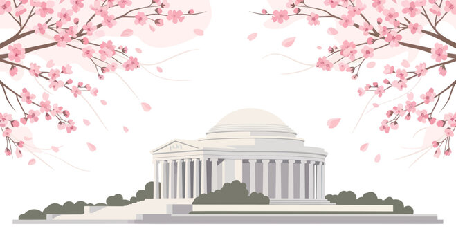 Jefferson Memorial Cherry Blossoms Spring Washington DC