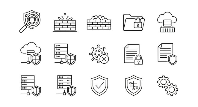 Security icons for computer protection.