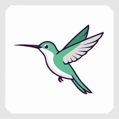 Obraz premium Cartoon Hummingbird in Flight