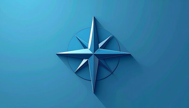 3d metallic compass rose icon floating on teal gradient background for navigation design
