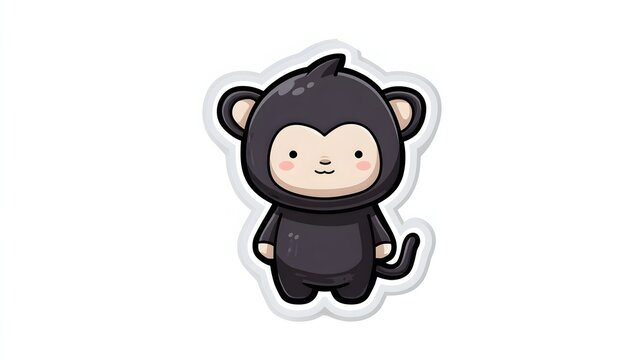 Cute cartoon monkey character with a friendly expression and adorable features, perfect for design.