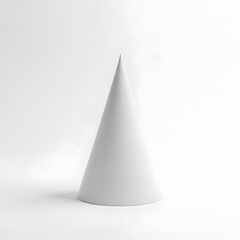 Fototapeta premium Minimalist 3D White Cone Geometric Shape Isolated on White Background