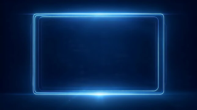 Dark Navy Corporate Background with Neon Frame Glow