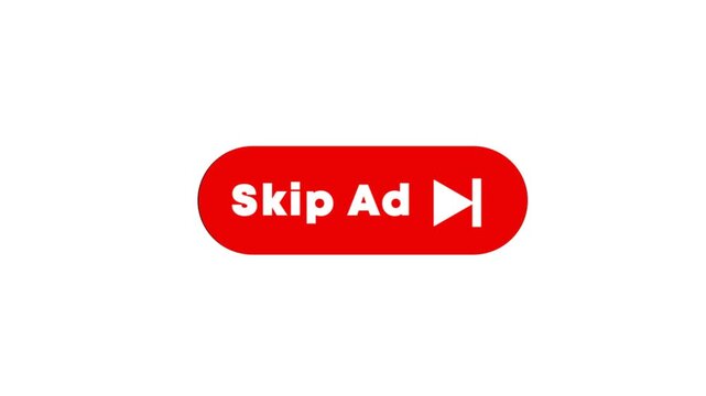 Skip Ad Button Animation &ndash; Modern UI Red Call-to-Action Motion Graphic