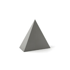 Fototapeta premium Matte Grey Tetrahedron Pyramid Isolated on White Background - Minimalist 3D Geometric Shape for Abstract Design and Graphic Illustration