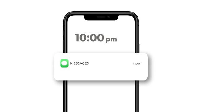Smartphone Message Notification Popup Animation Clean UI Mobile Alert