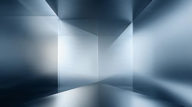 Floating Translucent Corner Panels with Navy and Silver Gradient