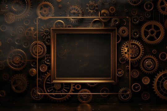 Steam punk style frame with empty space.