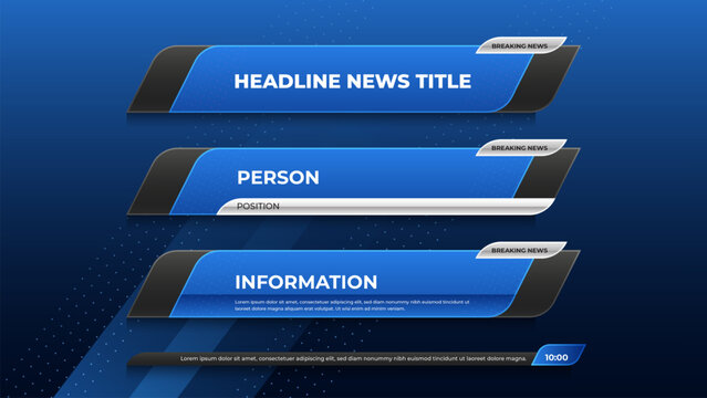 blue headline news for media broadcast template