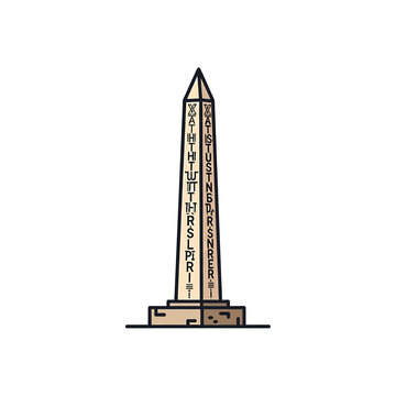 Ancient Egyptian Obelisk Monument Vector Illustration