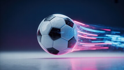 Naklejka premium Dynamic Action Shot of Players Competing Fiercely in the Football World Cup Vibrant Green Pitch Bold Red Blue Jersey Accents Capturing High Stakes Match Energy