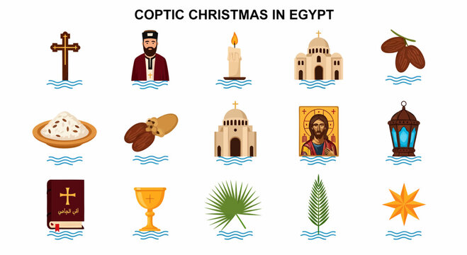 Coptic Christmas icons and symbols.