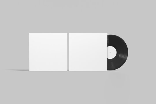 Isolated Vinyl Record Album Covers Mockup Presentation Design