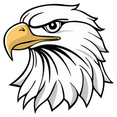 Fototapeta premium Fierce bald eagle head profile illustration conveying power and freedom in profile