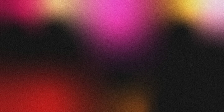 Abstract grainy gradient background with vibrant pink, red, and golden hues blending into a dark, textured black base.