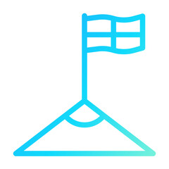 Corner Flag icon illustration. This is a vector single icon with a line gradient style. It is suitable for various purposes, including website design, mobile app design, and logo design. © Arif Setyadi