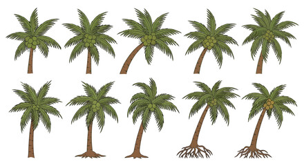 Fototapeta premium Palm trees in various stages growth.